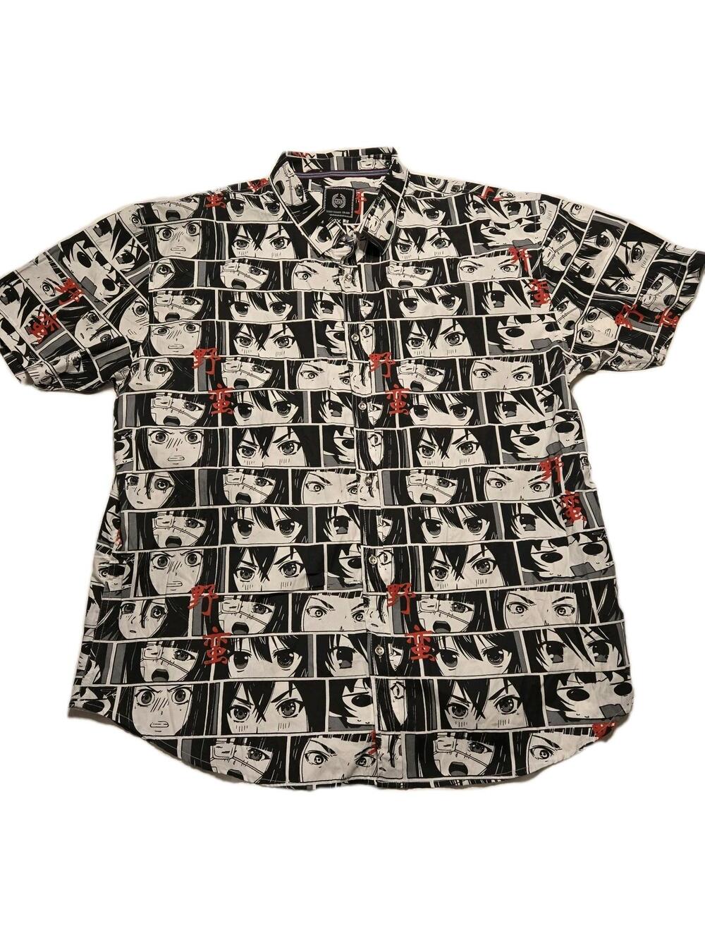 CR-24 Chrome Edge Bordo Cromato Anime Button Up Shirt 3XL